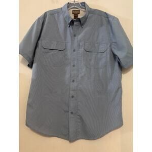 CE Schmidt Mens Work Wear Shirt Short Sleeve Button Front Collar Mens Large